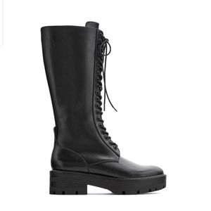 NWT Zara High Shaft Low Heel Combat Boot